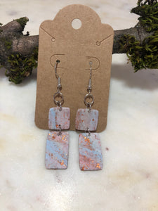 Southwest Sunset Marbled Chandelier Earring, Square/Rectangle